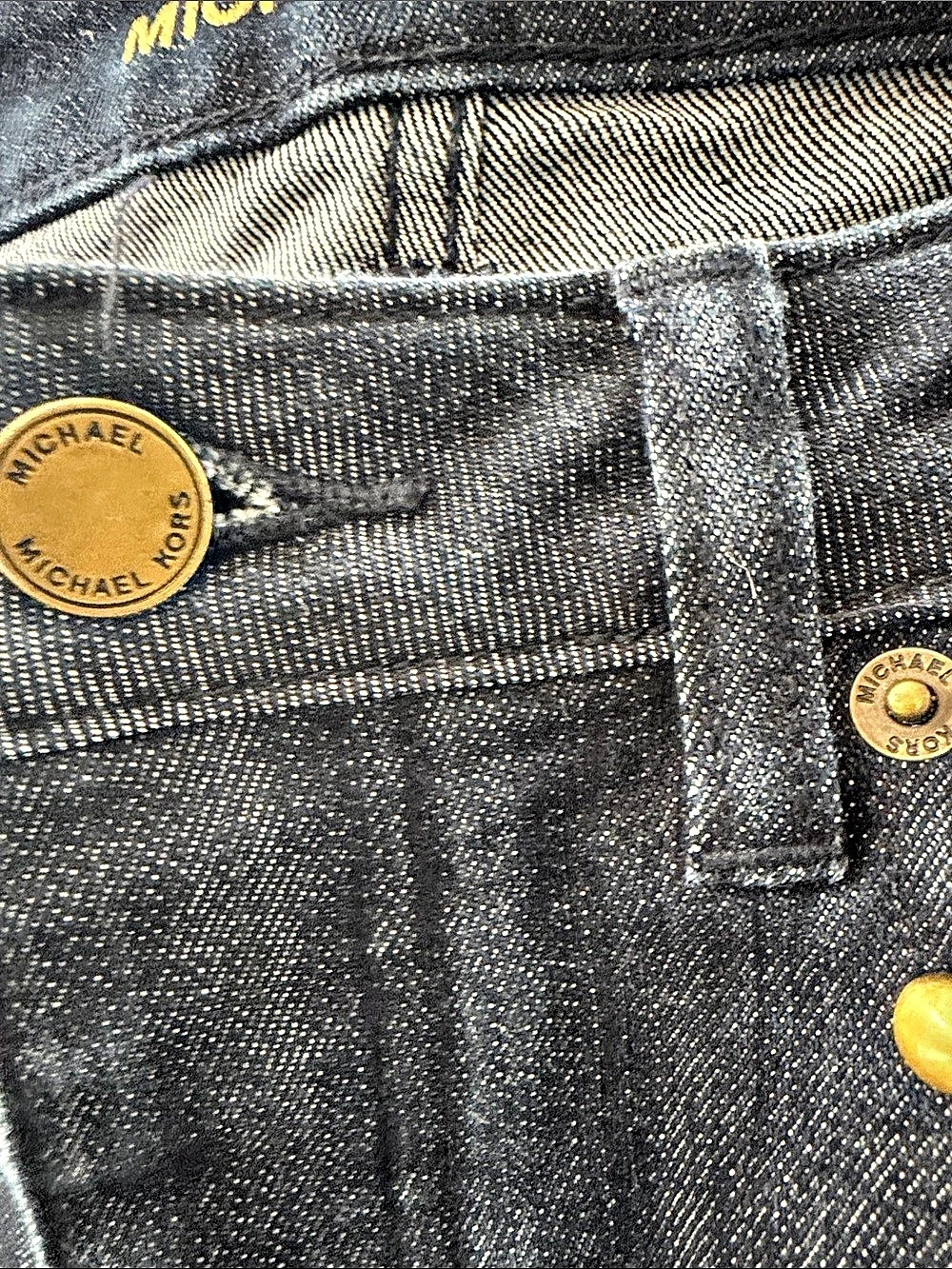Michael Kors Studded Cropped Jeans in Dark Blue Wash 25 inch waist - Picture 8 of 9